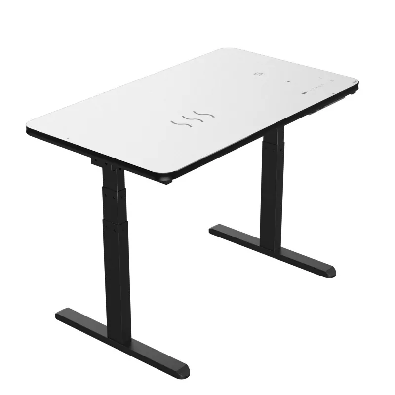 Mohol by byť tento čierny sklenený elektrický zdvíhací stôl štýlovou aktualizáciou vašej kancelárie?